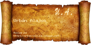 Urbán Alajos névjegykártya